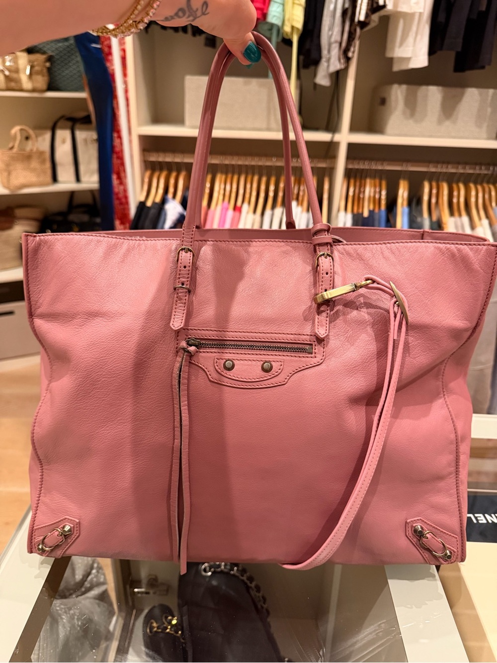 Balenciaga Papier A4 Leather Tote Bag Pink - Women's Everyday Carry - Picture 4 of 4